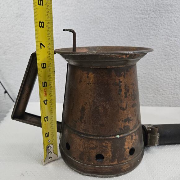 Brookins Oil Can Copper 1 Quart 1/4 Gallon Thumb Operated Vintage - Picture 12 of 14